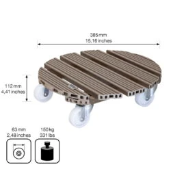 Multi Roller WPC, Tragkraft 150 Kg, Taupe, Ca. 11 X 39 X 39 Cm -Stilvoller Gartenbedarfsladen 0920600508 multi roller wpc taupe 4 116700