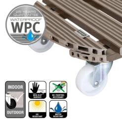 Multi Roller WPC, Tragkraft 150 Kg, Taupe, Ca. 11 X 39 X 39 Cm -Stilvoller Gartenbedarfsladen 0920600508 multi roller wpc taupe 5 116699