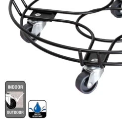 Multi Roller GH 0934, Tragkraft 100 Kg, Schwarz, Ca. 10 X 38 X 38 Cm -Stilvoller Gartenbedarfsladen 0920600510 multi roller stahl schwarz 5 116706