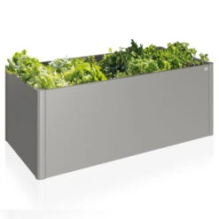 Ausgewählte Produkte -Stilvoller Gartenbedarfsladen 0980250078 68015 Hochbeet 2x1 quarzgrau Spiegelung mit Pflanzen1 52285