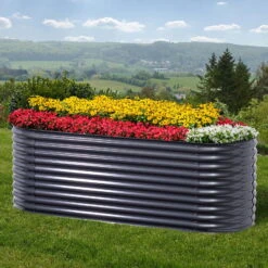 Ausgewählte Produkte -Stilvoller Gartenbedarfsladen 0980250150 Hochbeet Welle oval Stahlblech Gr 2 mit Kantenschutz anthrazit 2 94163