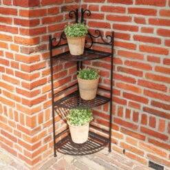 Etagere 1/4, Faltbar, Schwarz, Eisen, Ca. 31 X 31 X 114 Cm -Stilvoller Gartenbedarfsladen 0980404376 Etagere 1 4 faltbar 1 97106