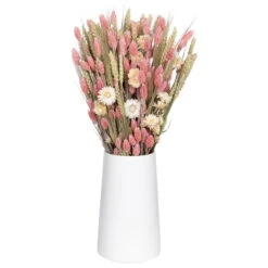 Weißer Trockenstrauß & Rosa Glanzgras, 3er-Set, Länge Ca. 55 - 70 Cm -Stilvoller Gartenbedarfsladen 1055300004 Trockenstrauss weiss Phalaris rosa 1 83167