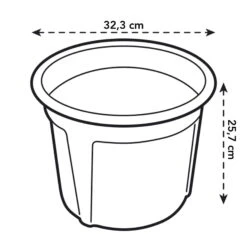 Elho Kartoffeltopf Green Basics Living Black, Ø 32,3 Cm, Höhe 25,7 Cm, Erdvol. 13 L -Stilvoller Gartenbedarfsladen 12 gb potato pot 33 living black 8711904315597 110980