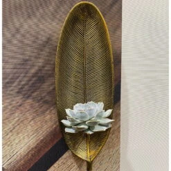 Sukkulente Mit Wandhalter In Blattform, Höhe Ca. 50 Cm