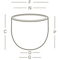 Pflanzkübel Etria Terra, Ø 24 X H 20 Cm -Stilvoller Gartenbedarfsladen 3210100706 Pflanzkuebel Etria technische Zeichnung 111246