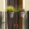 Balkon-Hängetopf Be Up Duo Mit Wasserreservoir Farbe Taupe, 25 Cm, Erdvol. 8 L