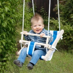 Schaukelsitz "Bambini" Blau-weiß Gestreift -Stilvoller Gartenbedarfsladen 3940100135 Schaukelsitz Bambini blau wei gestreift 01 45948